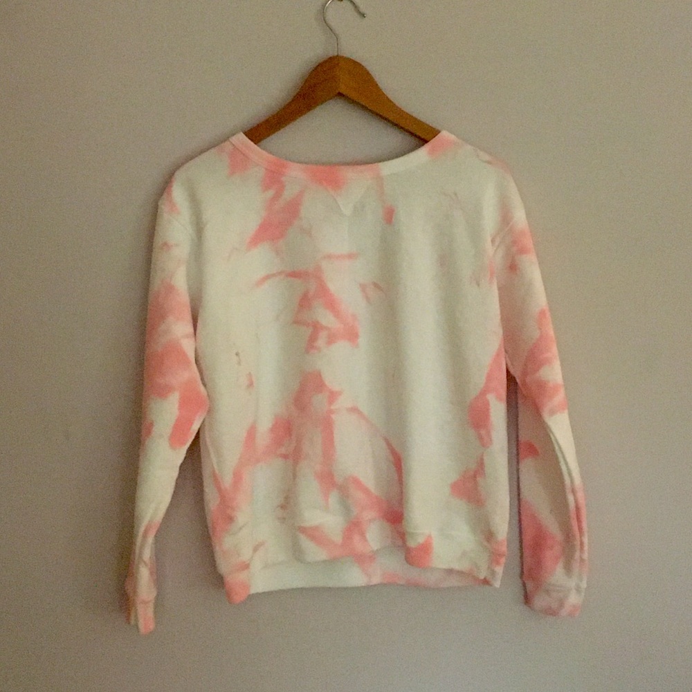 White and Pink Tie Dye Women’s Crewneck